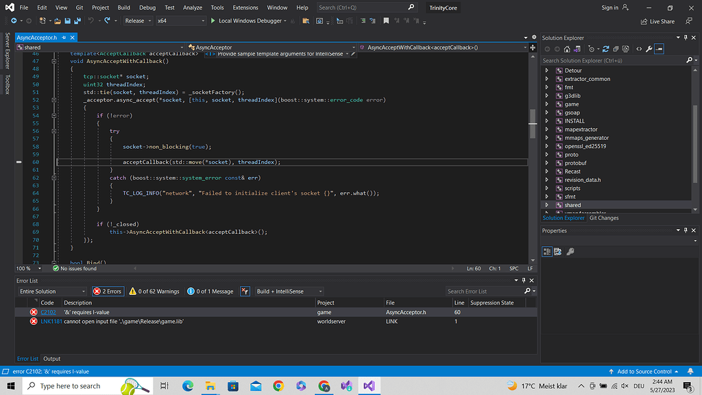 Compiling issue |Error|C2102|'&' requires l-value|game| - Help and ...